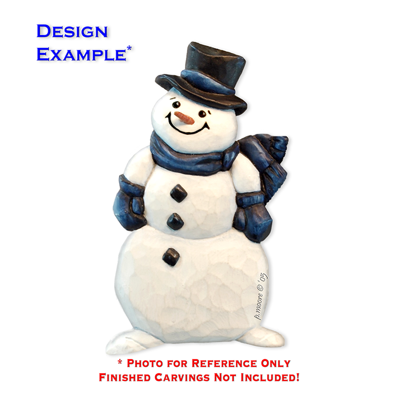 (1-D) SNOWMAN TOPHAT Ornament Basswood Blank/Cutout