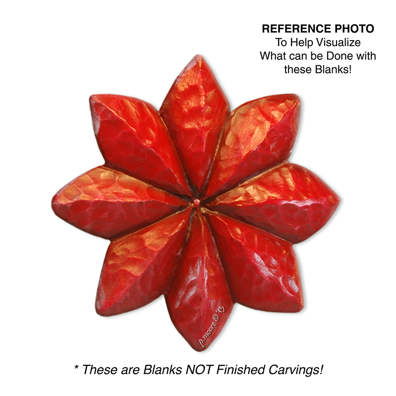 (1-F) STAR 8pt. (Red) Ornament Basswood Blank/Cutout