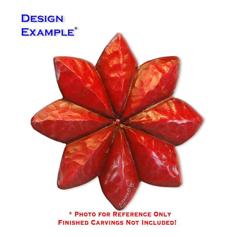 (1-F) STAR 8pt. (Red) Ornament Basswood Blank/Cutout