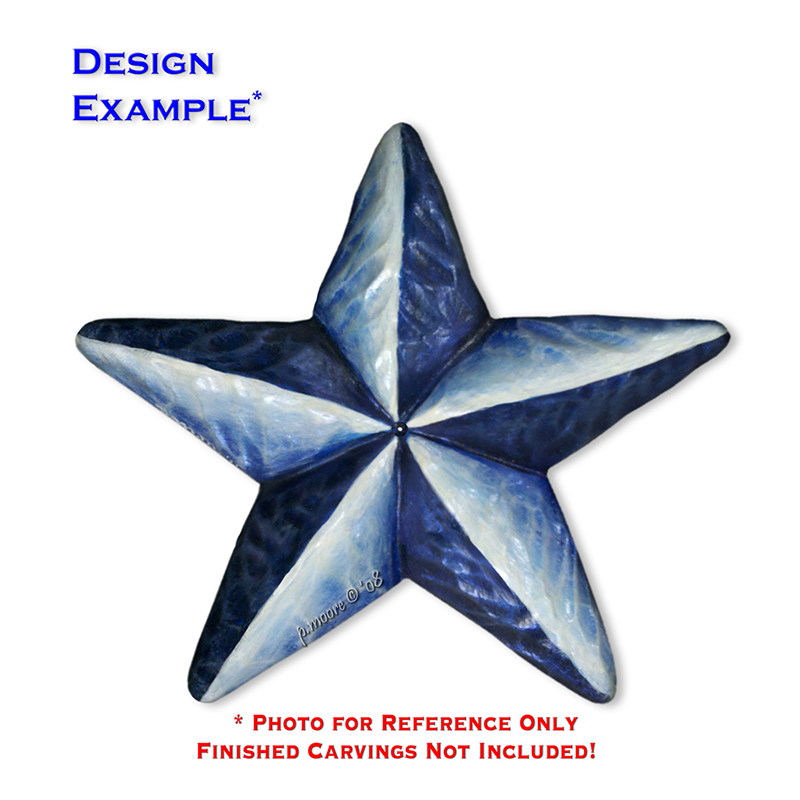 (1-K) STAR 5pt. Ornament Basswood Blank/Cutout