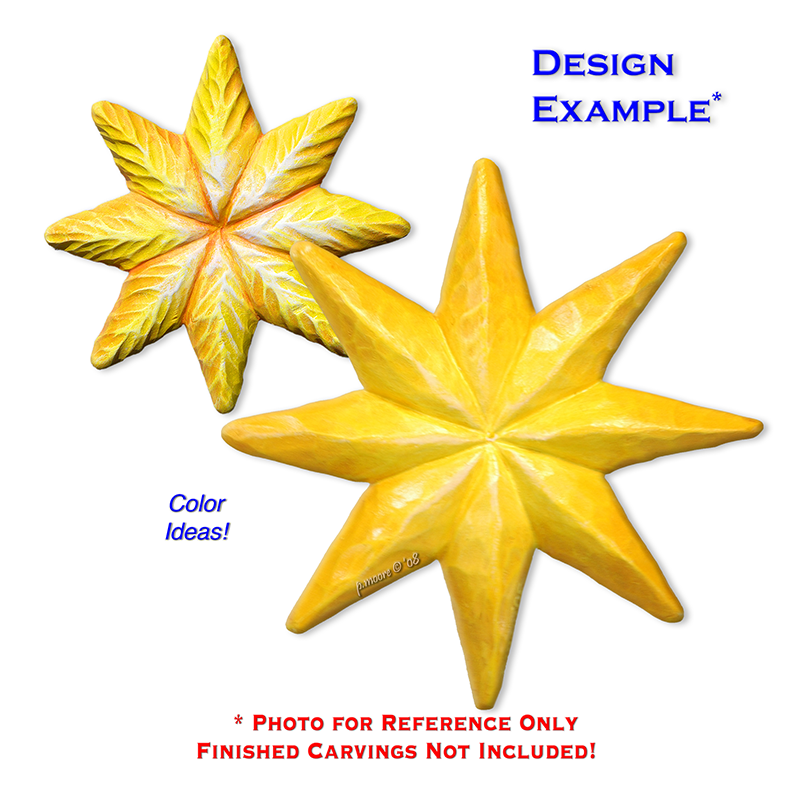 (1-L) STAR 8pt. SUNBURST Ornament Basswood Blank/Cutout
