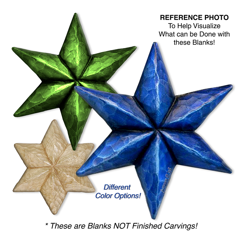 (1-O) STAR 6pt. Ornament Basswood Blank/Cutout