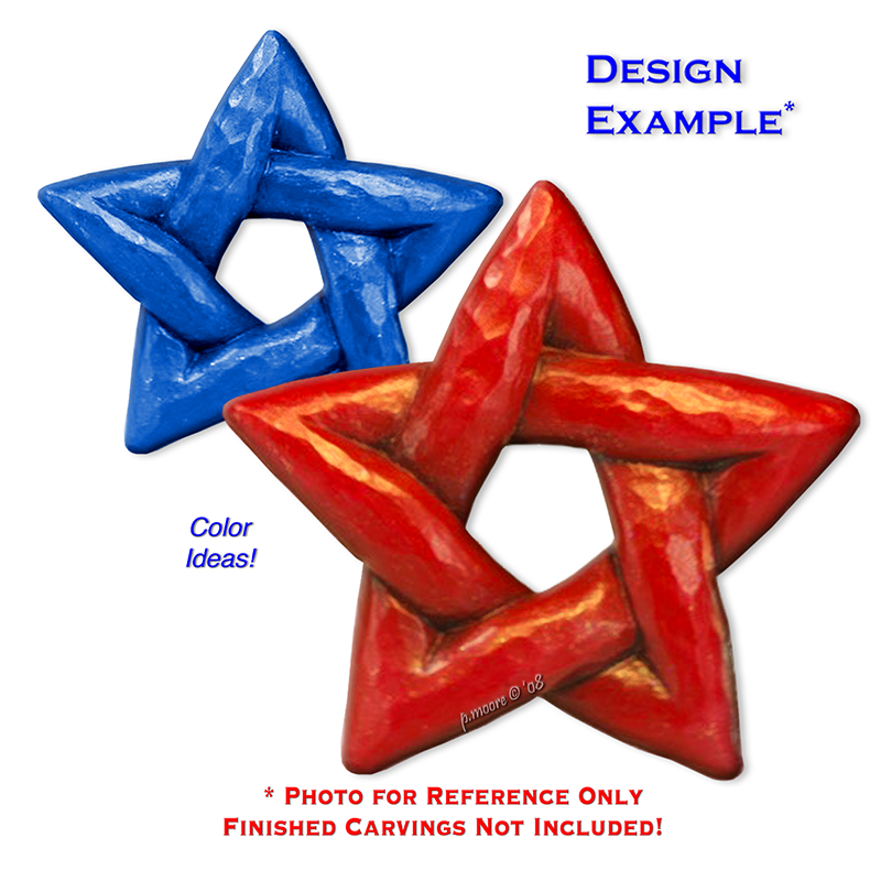 (1-P) BRAID 5pt STAR Ornament Basswood Blank/Cutout