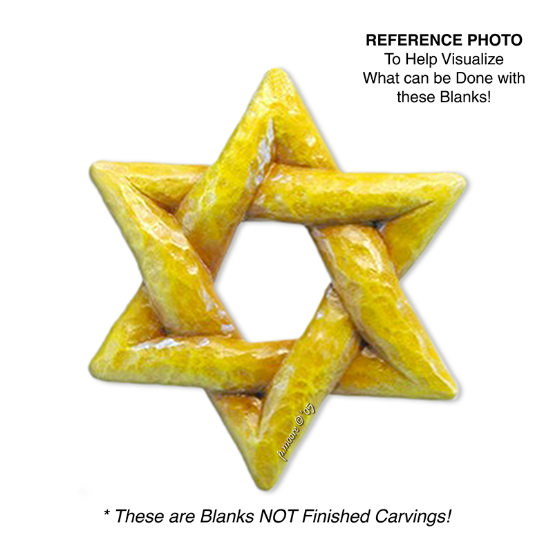 (1-Q) BRAID 6pt JEWISH STAR Ornament Basswood Blank/Cutout