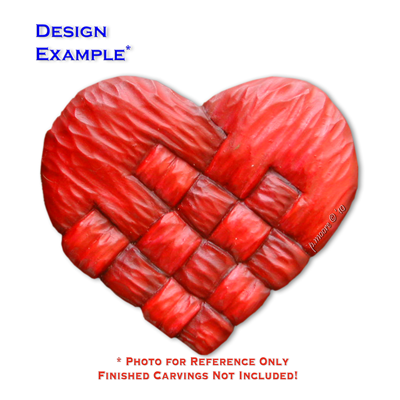 (1-W) HEART WOVEN 4 Ornament Basswood Blank/Cutout