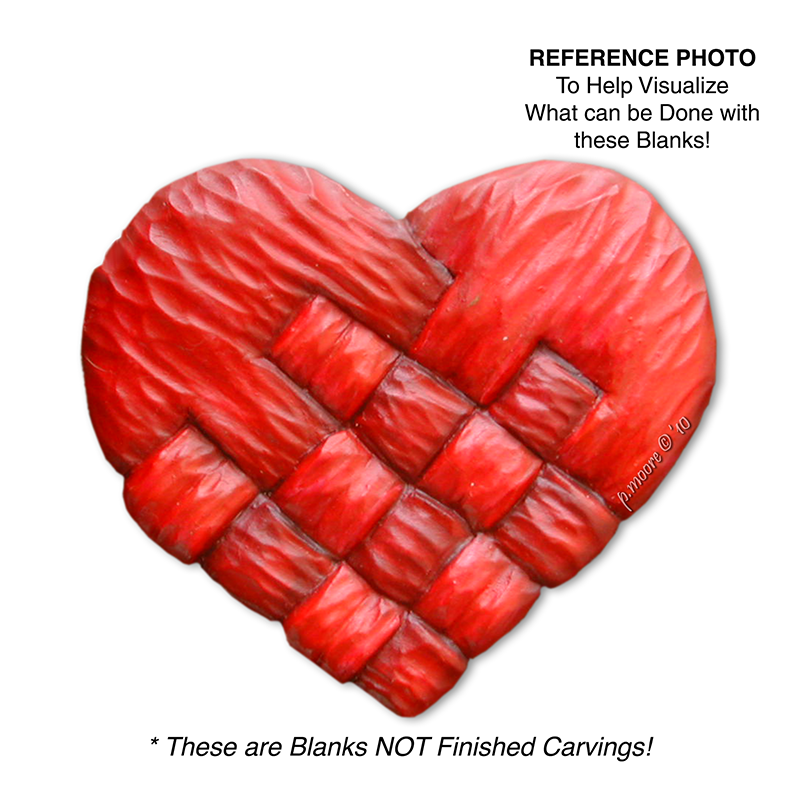(1-W) HEART WOVEN 4 Ornament Basswood Blank/Cutout