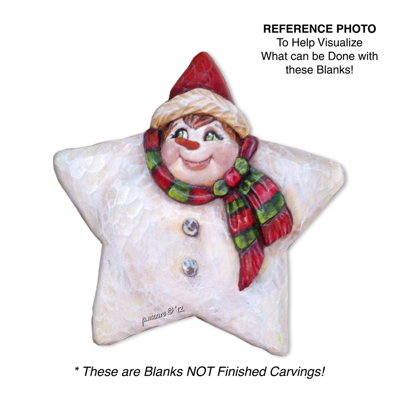 (2-Ze) STAR SNOWMAN Ornament Basswood Blank/Cutout