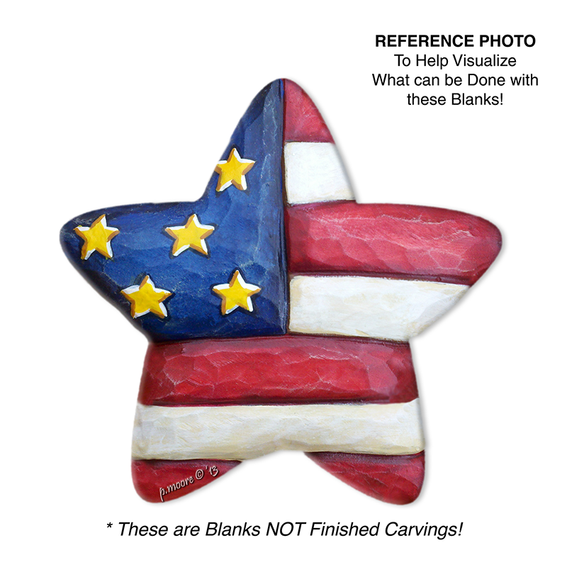 (2-Zg) STAR FLAG Ornament Basswood Blank/Cutout