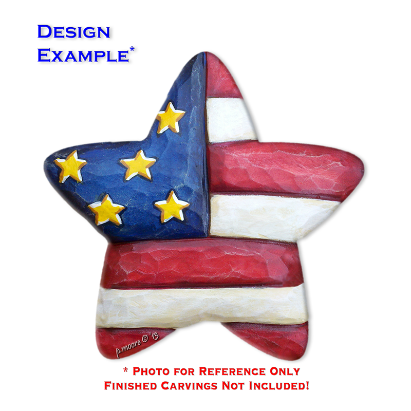 (2-Zg) STAR FLAG Ornament Basswood Blank/Cutout