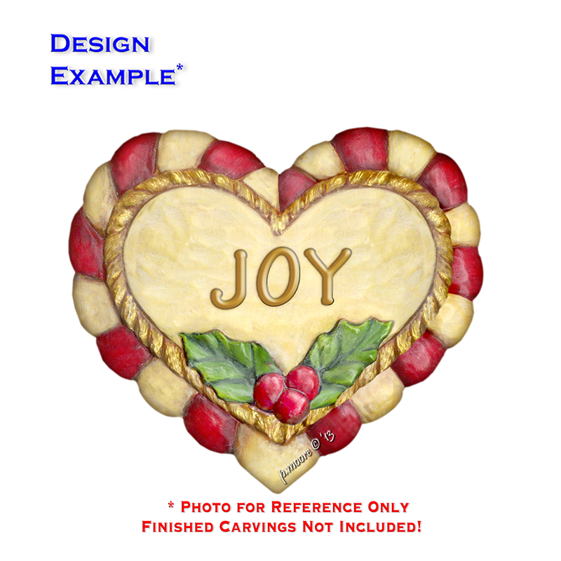 (2-Zh) HEART JOY Ornament Basswood Blank/Cutout
