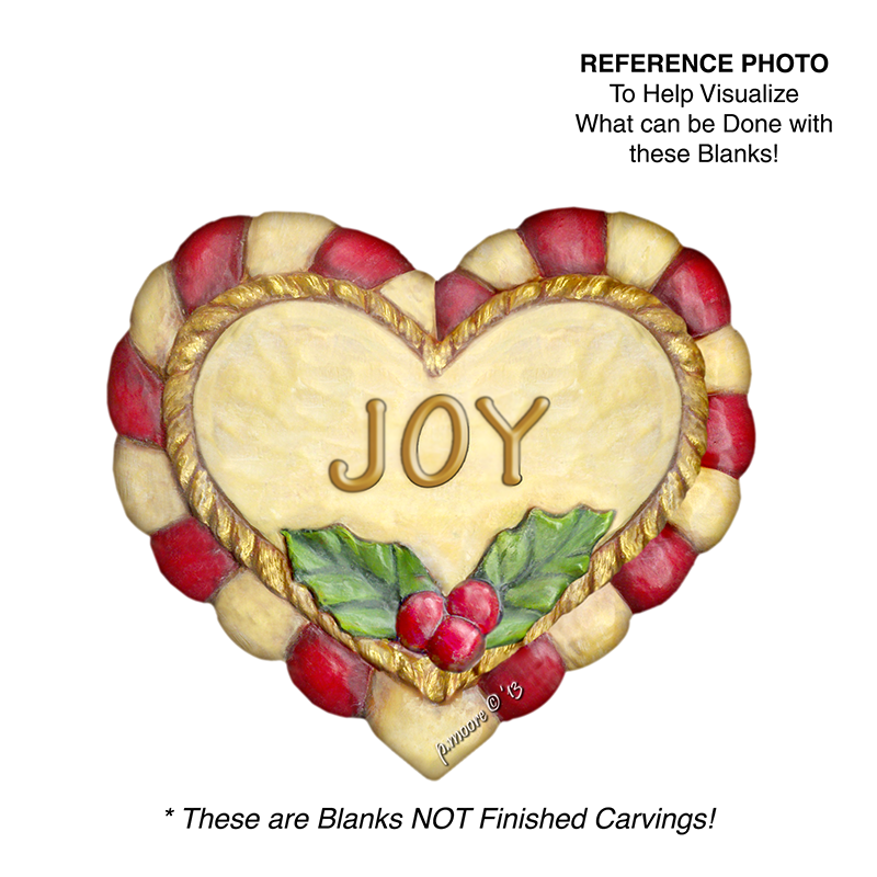 (2-Zh) HEART JOY Ornament Basswood Blank/Cutout