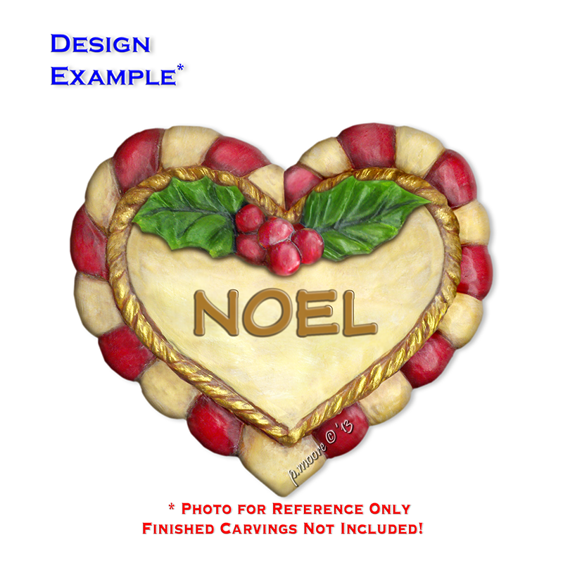(2-Zi) HEART NOEL Ornament Basswood Blank/Cutout