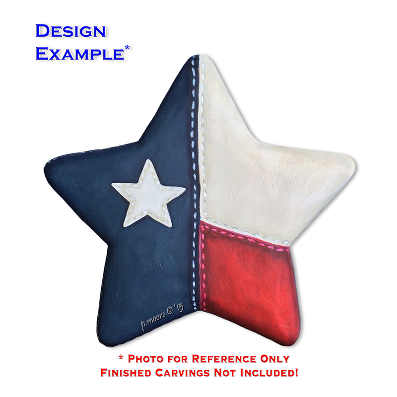 (2-Zo) STAR TEXAS Ornament Basswood Blank/Cutout