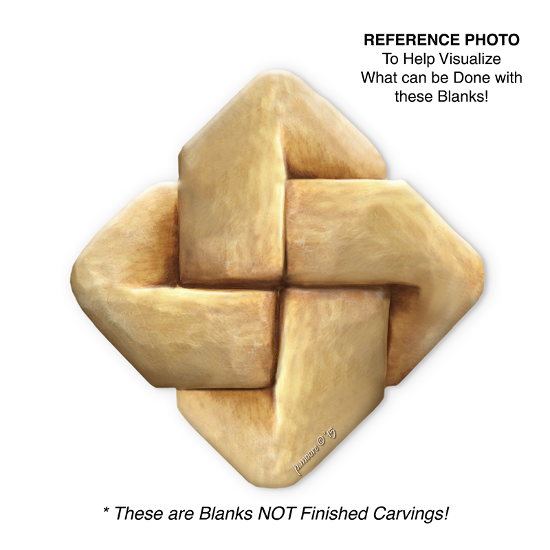 (2-Zs) BRAID FAT SQUARE Ornament Basswood Blank/Cutout