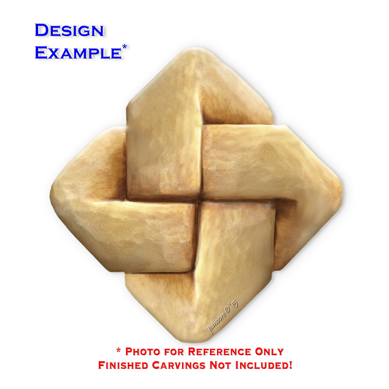 (2-Zs) BRAID FAT SQUARE Ornament Basswood Blank/Cutout