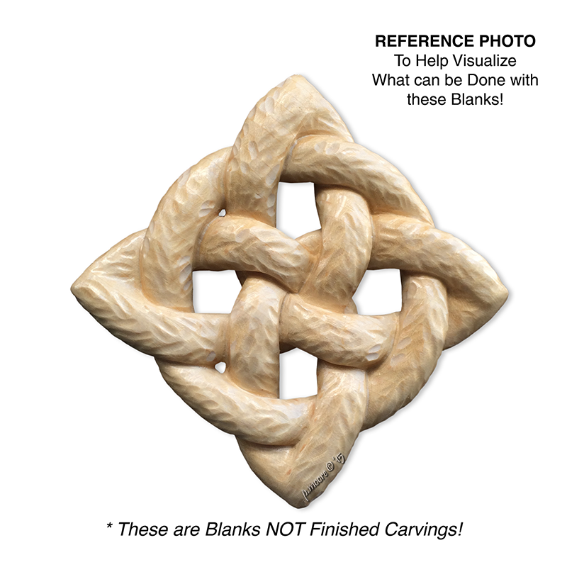 (2-Zv) BRAID SQUARE ROUND Ornament Basswood Blank/Cutout