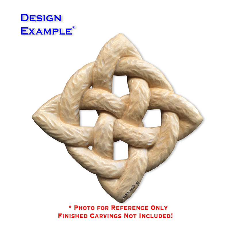(2-Zv) BRAID SQUARE ROUND Ornament Basswood Blank/Cutout