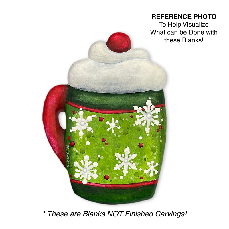 (3-Zz11) COFFEE MUG Ornament Basswood Blank/Cutout