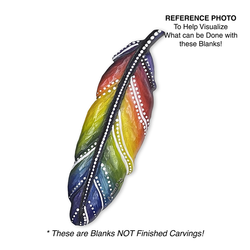 (3-Zz14) FEATHER RAINBOW Ornament Basswood Blank/Cutout