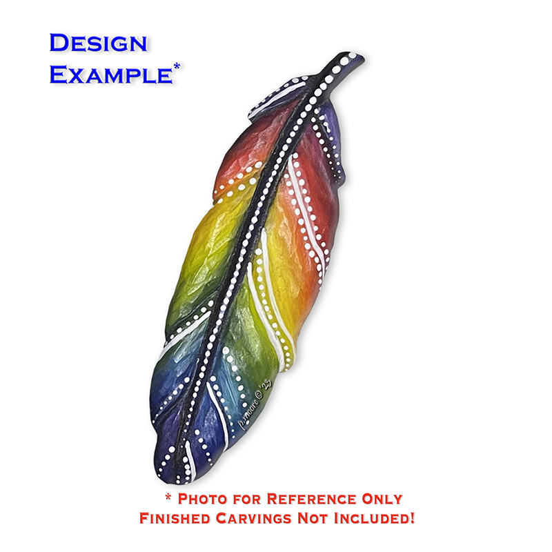 (3-Zz14) FEATHER RAINBOW Ornament Basswood Blank/Cutout