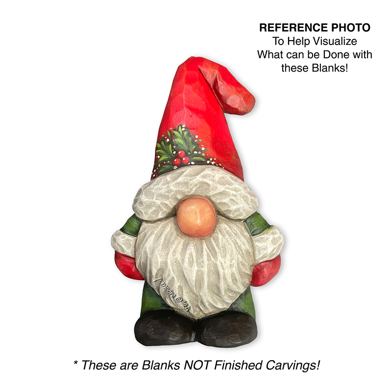 (3-Zz16) GNOME CHRISTMAS Ornament Basswood Blank/Cutout