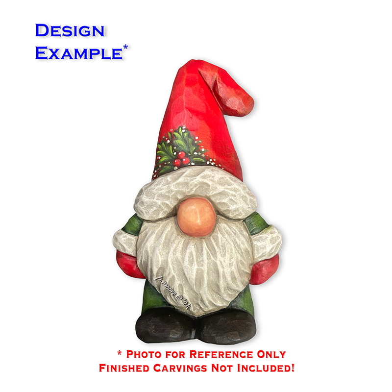 (3-Zz16) GNOME CHRISTMAS Ornament Basswood Blank/Cutout
