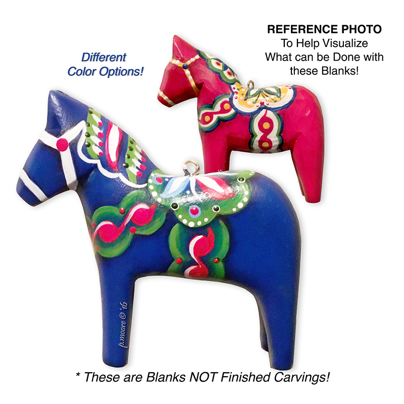 (3-Zz1) HORSE DALA Ornament Basswood Blank/Cutout