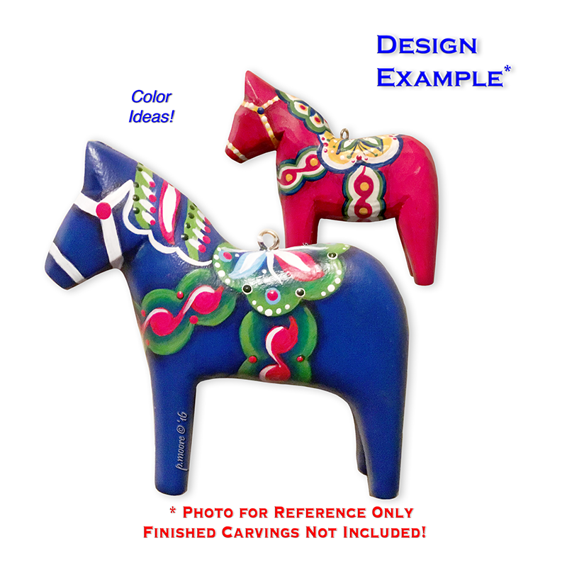 (3-Zz1) HORSE DALA Ornament Basswood Blank/Cutout