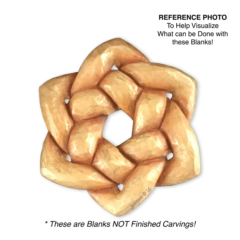 (3-Zz3) BRAID 6pt. WREATH Ornament Basswood Blank/Cutout