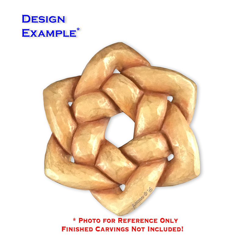 (3-Zz3) BRAID 6pt. WREATH Ornament Basswood Blank/Cutout