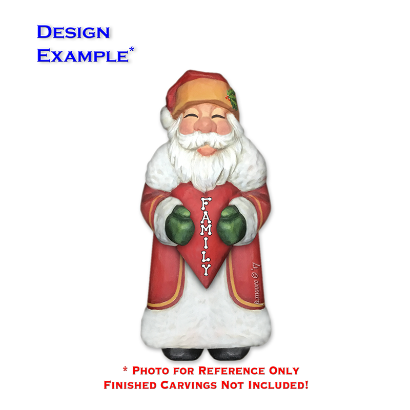 (3-Zz4) SANTA FAMILY Ornament Basswood Blank/Cutout