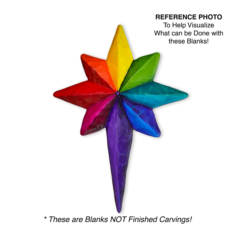 (3-Zz8) STAR LONG TAIL RAINBOW Ornament Basswood Blank/Cutout