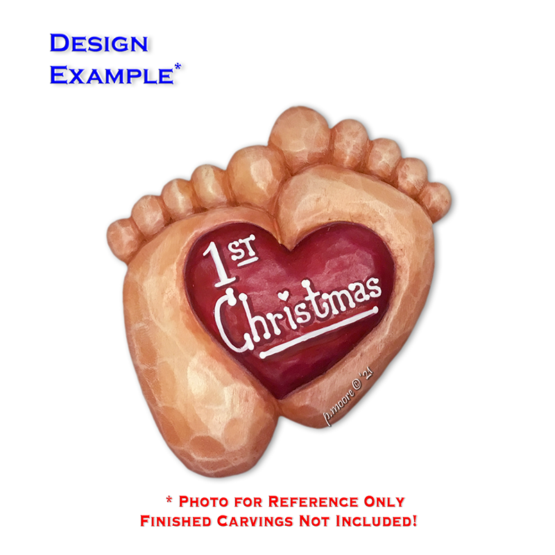 (3-Zz9) BABY'S 1ST CHRISTMAS Ornament Basswood Blank/Cutout