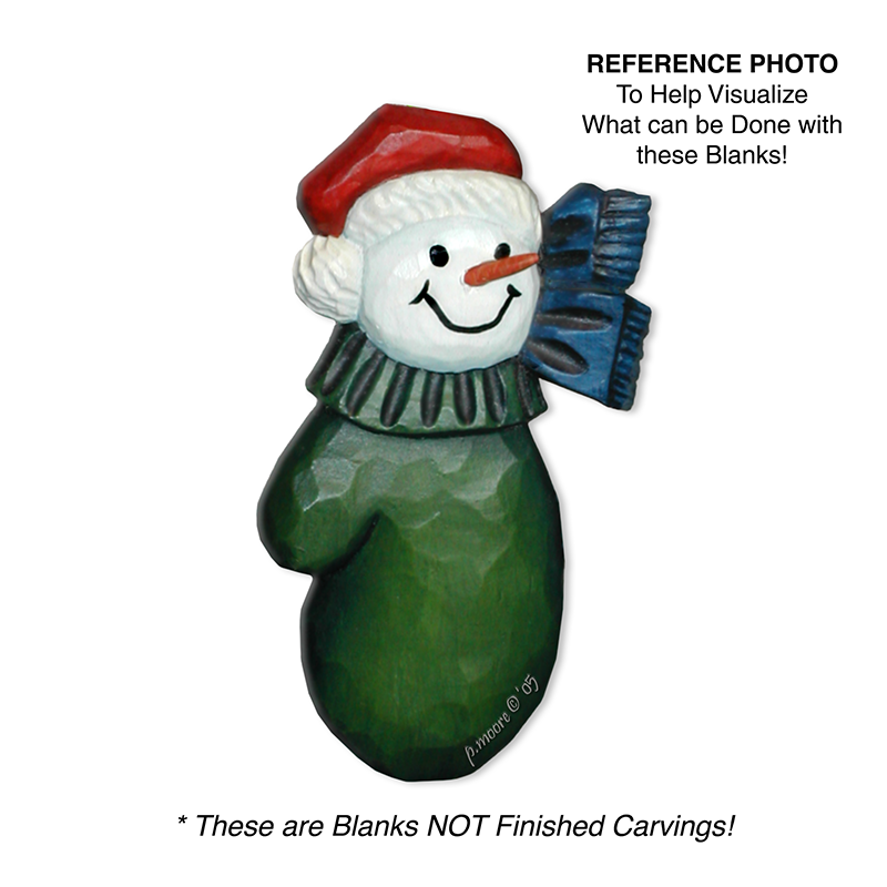 (1-C) SNOWMAN MITTEN Ornament Basswood Blank/Cutout