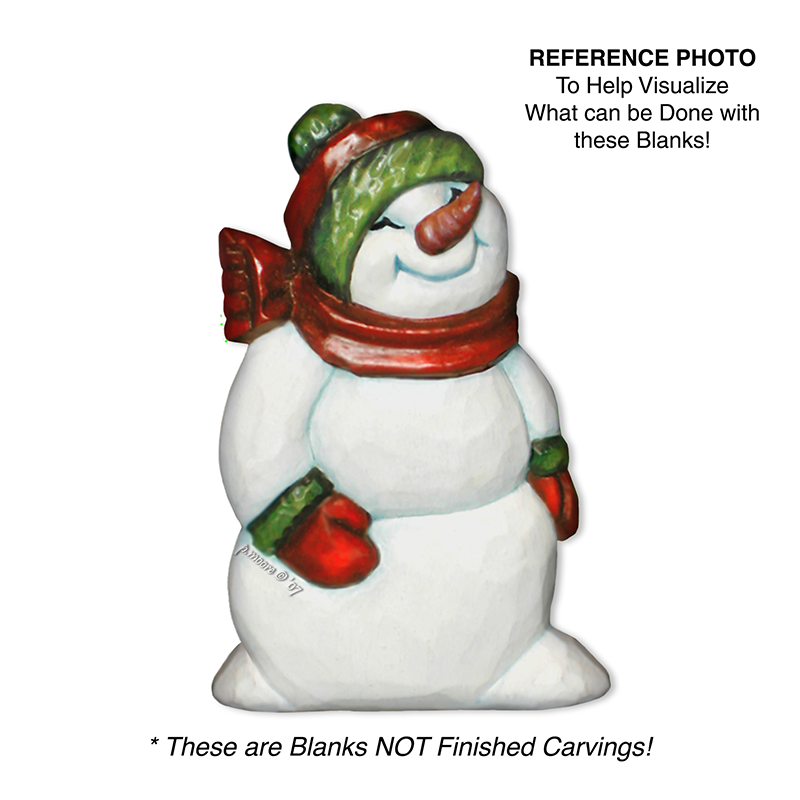 (1-G) SNOWMAN SKI Ornament Basswood Blank/Cutout