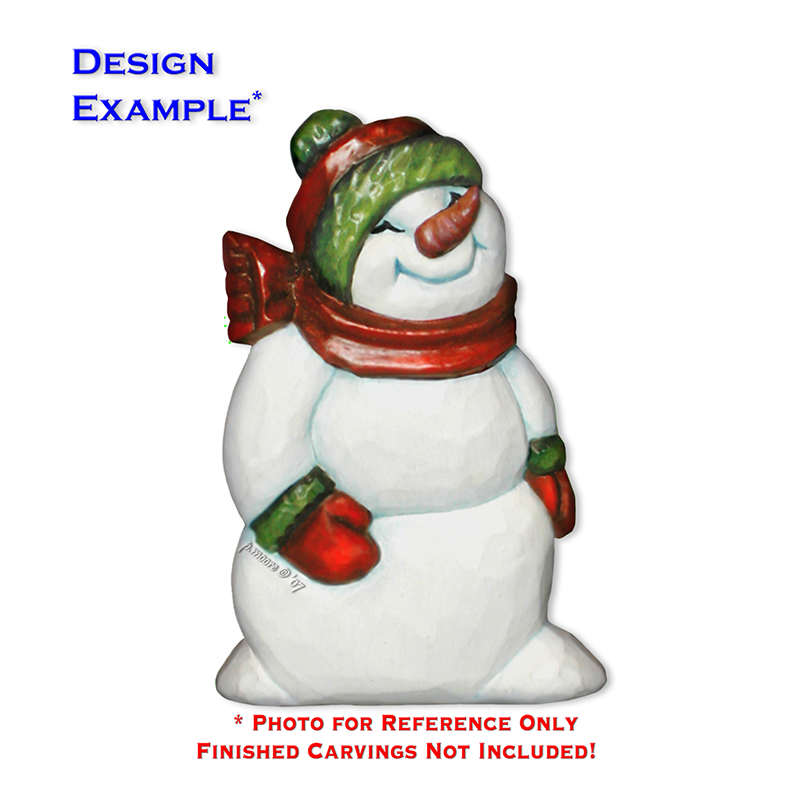 (1-G) SNOWMAN SKI Ornament Basswood Blank/Cutout