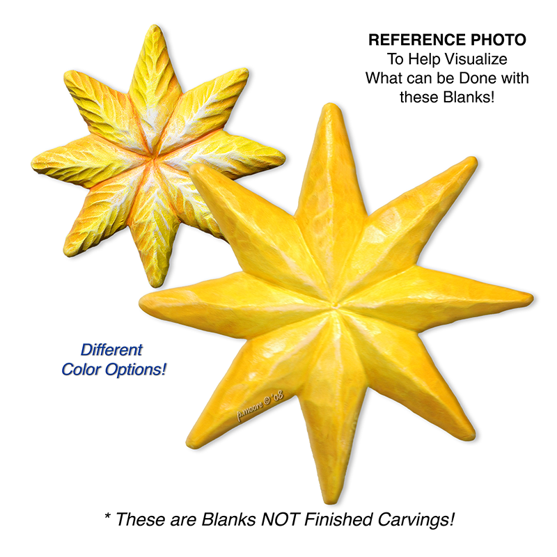 (1-L) STAR 8pt. SUNBURST Ornament Basswood Blank/Cutout