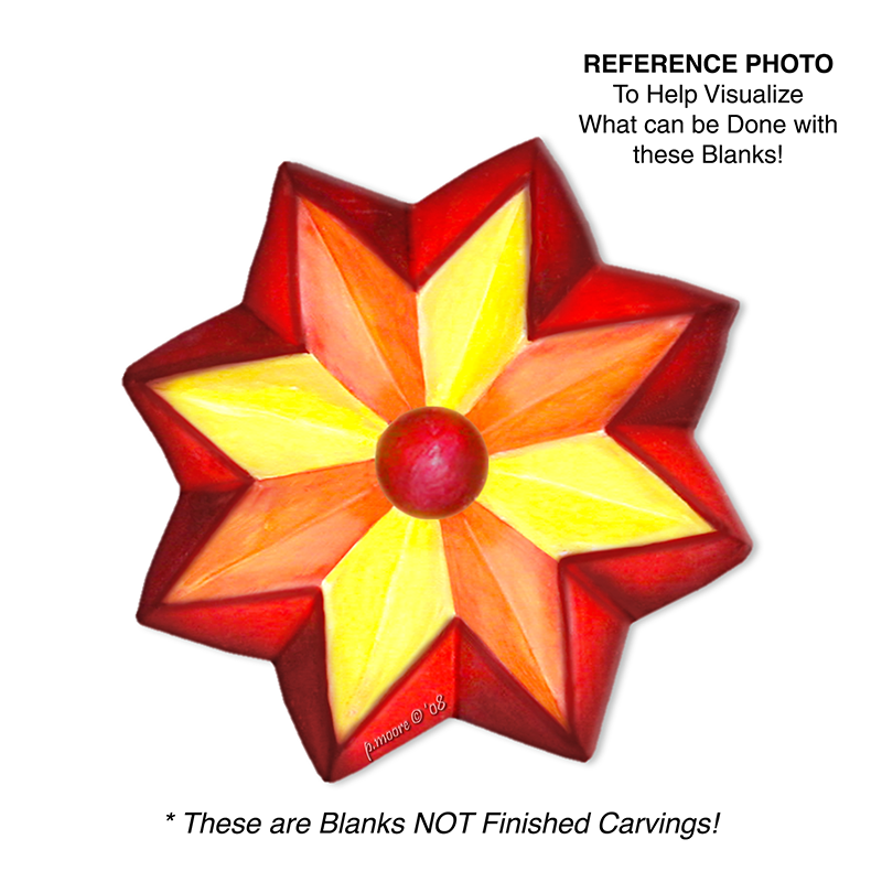 (1-R) STAR 8pt CHIP Ornament Basswood Blank/Cutout