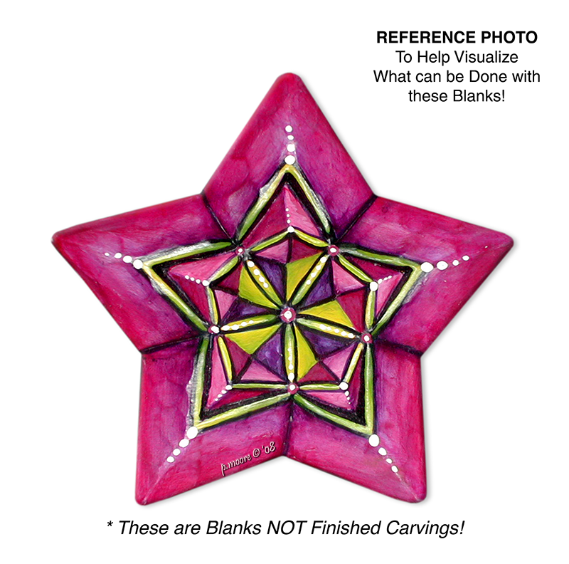 (1-T) STAR 5pt CHIP Ornament Basswood Blank/Cutout