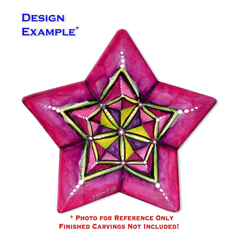 (1-T) STAR 5pt CHIP Ornament Basswood Blank/Cutout