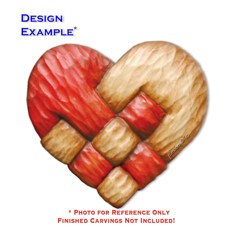 (1-V) HEART WOVEN 3 Ornament Basswood Blank/Cutout