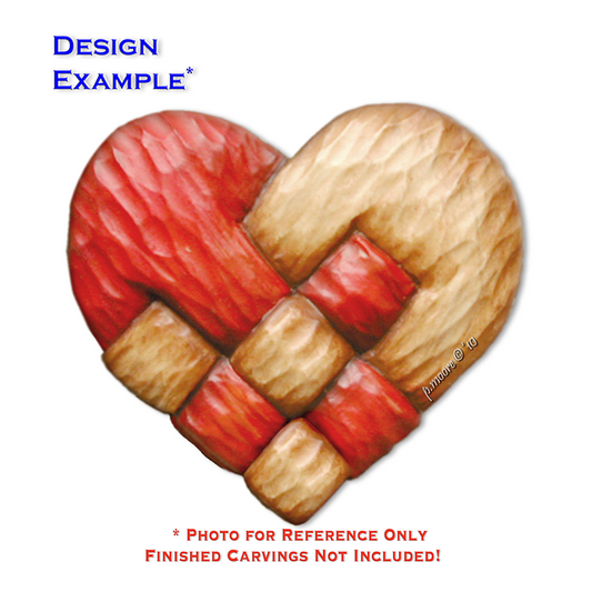 (1-V) HEART WOVEN 3 Ornament Basswood Blank/Cutout