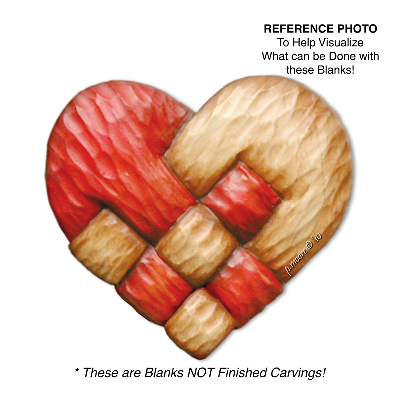 (1-V) HEART WOVEN 3 Ornament Basswood Blank/Cutout
