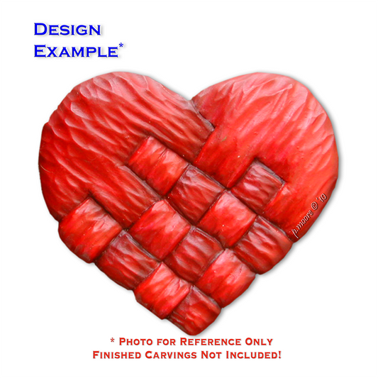 (1-W) HEART WOVEN  4 Ornament Basswood Blank/Cutout