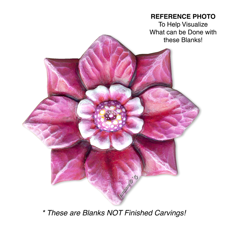 (2-Zl) PINK FLOWER Ornament Basswood Blank/Cutout