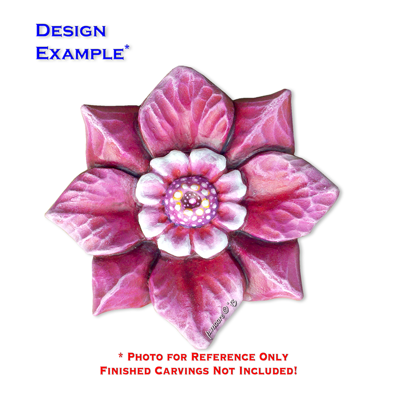 (2-Zl) PINK FLOWER Ornament Basswood Blank/Cutout