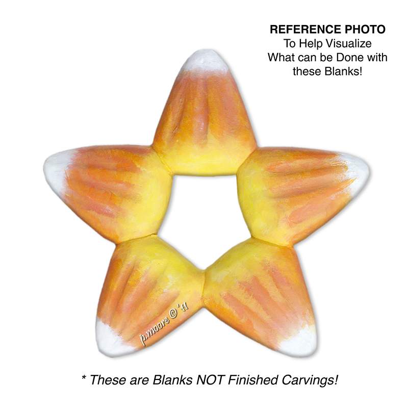 (2-Za) STAR CANDY CORN Ornament Basswood Blank/Cutout
