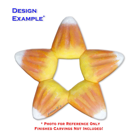 (2-Za) STAR CANDY CORN Ornament Basswood Blank/Cutout