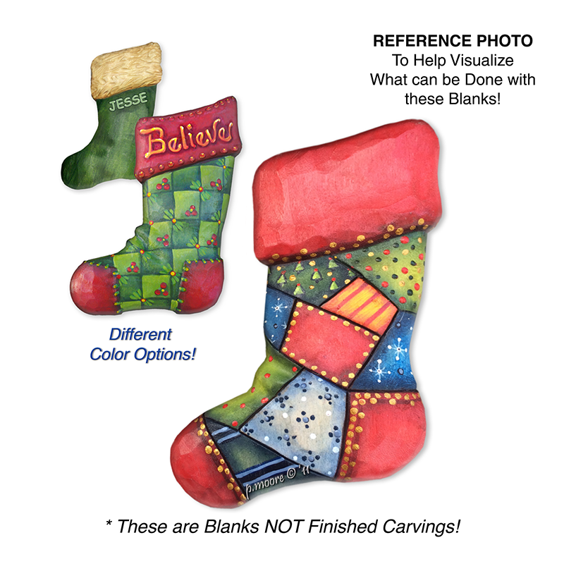 (2-Zc) STOCKING Ornament Basswood Blank/Cutout