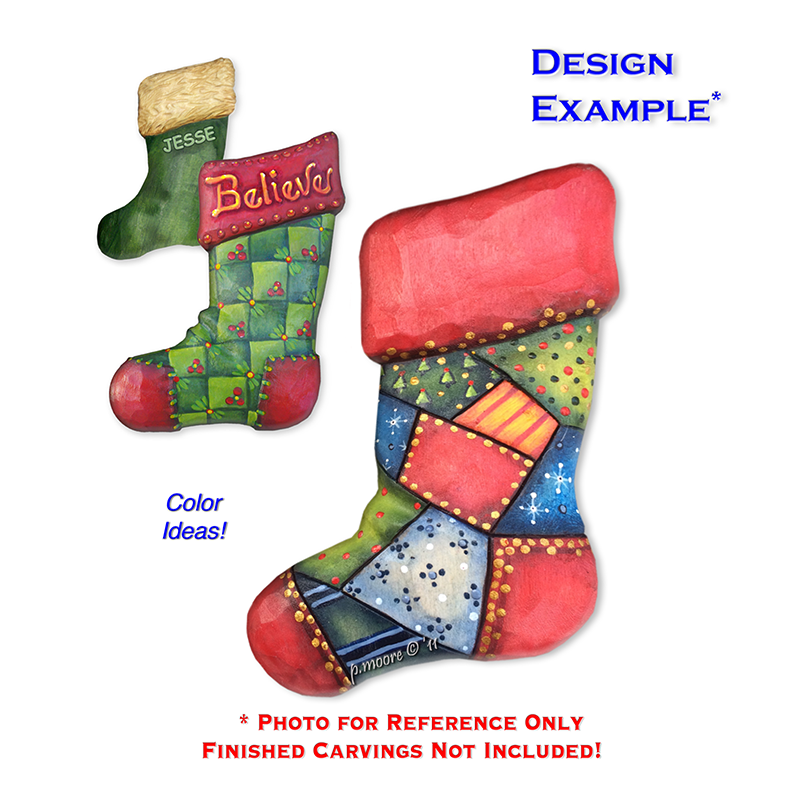 (2-Zc) STOCKING Ornament Basswood Blank/Cutout